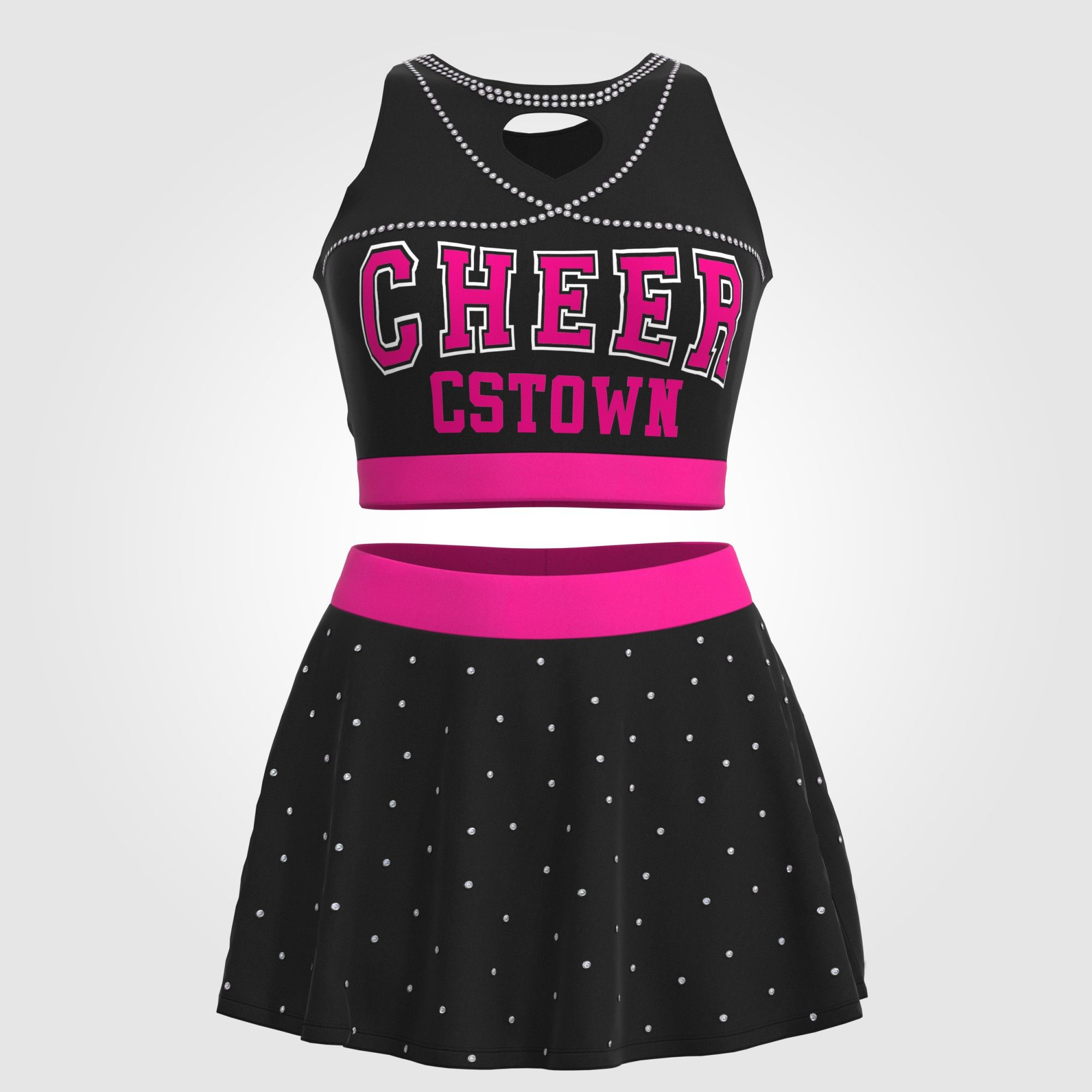 An application scenario or product detail of women's light pink cheerleader outfit - Image 22
