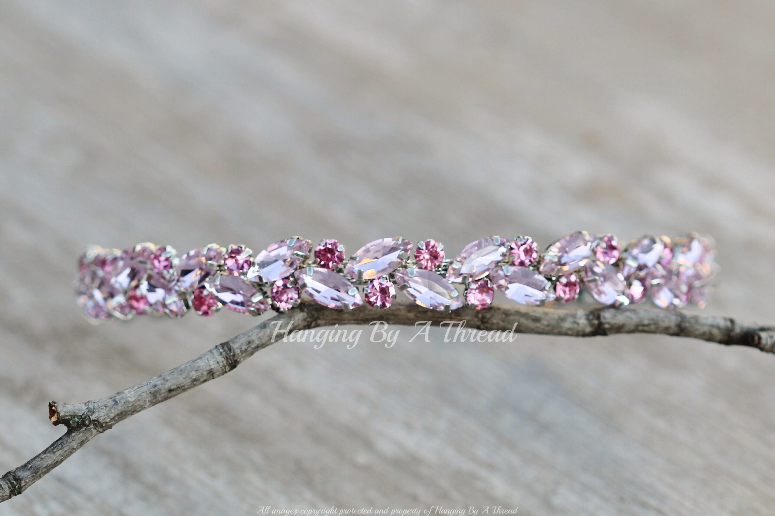 An application scenario or product detail of women's light pink headband for a valentine's day wedding - Image 11