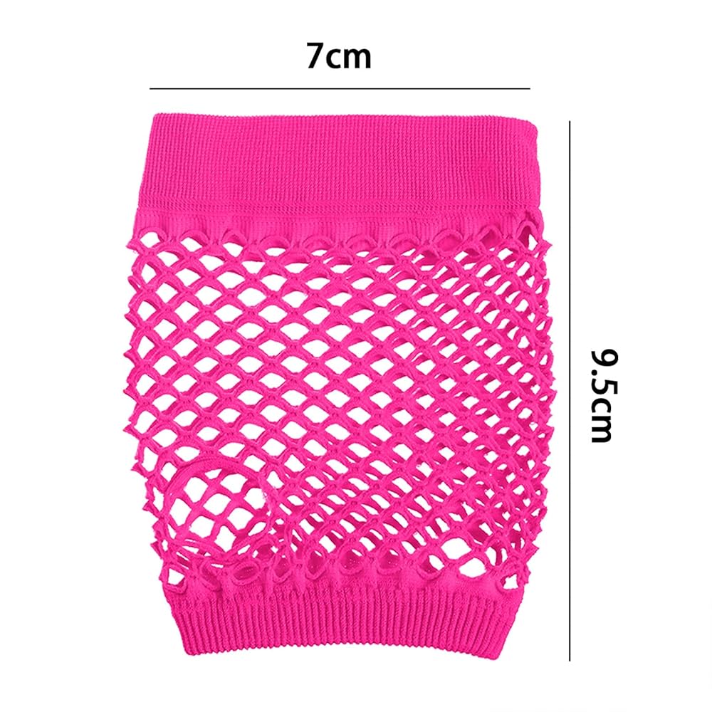 An application scenario or product detail of women's neon pink fingerless gloves for a rave party - Image 20