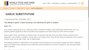 World Food Wine - Garlic Substitutes Guide