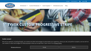Wristband Supply - 1 Tyvek Striped Wristbands