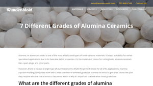 Wundermold - Alumina Ceramics Grades