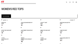 H&M - Women's Red Tops Collection