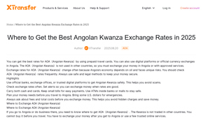 Screenshot of Where to Get the Best Angolan Kwanza Exchange Rates in 2025