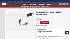 Autocar - Low Air Pressure Switch