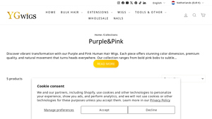 Ygwigs - Purple and Pink Human Hair Wigs