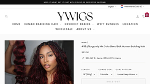 YWigs - #99J/Burgundy Mix Color Blend Bulk Human Braiding Hair