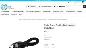 Zyltech - 3-Wire Power Cord for North America
