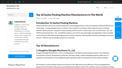 Top 10 Sachet Packing Machine Manufacturers in the world - Blog